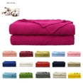 thumbnail image 1 of PiccoCasa Cotton Bed Blanket Solid Textured Decorative Knit Blanket Rose 60"x78", 1 of 6