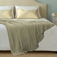 thumbnail image 1 of PiccoCasa Cotton Blanket Decorative Cable Knitted Throw Knit Blankets, 70"x78" Khaki, 1 of 7