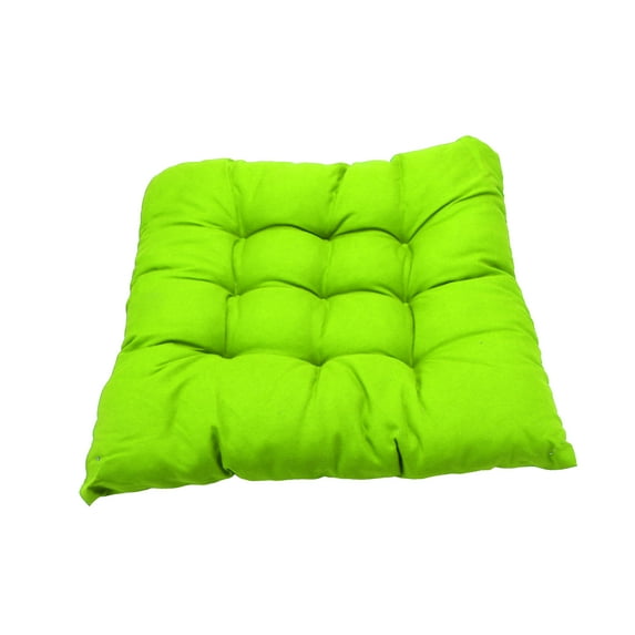 PiccoCasa Cotton Blends Strap Design Cushion Chair Buttocks Pad, 14"x 14"x 2.4" Lime Green