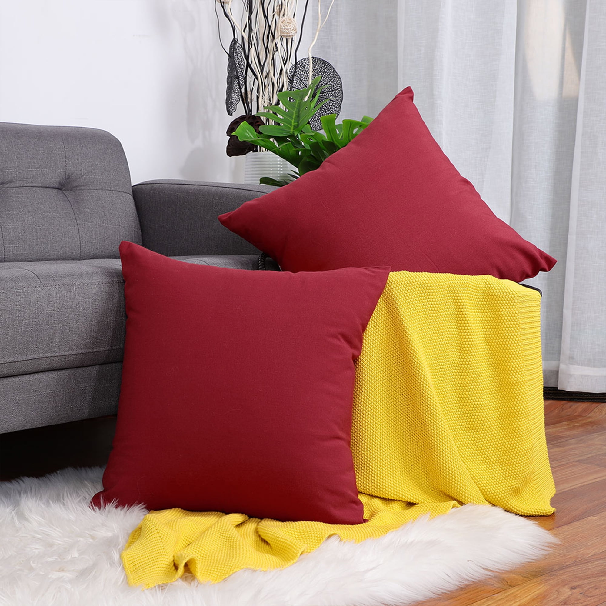Canvas cushion covers plain deals