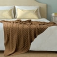 thumbnail image 1 of PiccoCasa Cotton Knitt Throw Blanket Decorative Cable Knitted Blanket for Couch, Chair, Coffee 60" x 78", 1 of 8
