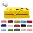 thumbnail image 1 of PiccoCasa Cotton Knitted Throw Blanket for Sofa Couch, Yellow 50" x 70", 1 of 7