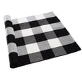 thumbnail image 1 of PiccoCasa Cotton Plaid Area Rug Checkered Rug for Porch, Black White 71"x24", 1 of 6