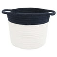 thumbnail image 1 of PiccoCasa Cotton Rope Storage Bins Baskets with Handles for Shelves, Cylindrical 1, Navy Blue, 1 of 7