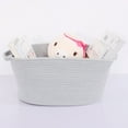 thumbnail image 1 of PiccoCasa Cotton Rope Storage Bins Baskets with Handles for Shelves, Oval, Gray, 1 of 7