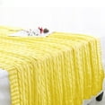thumbnail image 1 of PiccoCasa Cotton Throw Blanket Cable Knit Decorative Blanket, Yellow 70"x78", 1 of 8