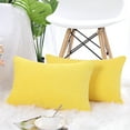 thumbnail image 1 of PiccoCasa Cushion Cover Corn Striped Corduroy Throw Pillow Case Cover for Sofa, Light Yellow 2, 1 of 8