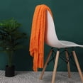 thumbnail image 1 of PiccoCasa Decorative Fringe Throw Blanket for Couch Bed Sofa Acrylic Knit Woven Blanket 50"x60" Orange, 1 of 6