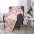 thumbnail image 1 of PiccoCasa Decorative Plaid Flannel Fleece Blanket, Pink and White Twin-60"*78", 1 of 8