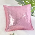 thumbnail image 1 of PiccoCasa Decorative Sequin Throw Pillow Covers, 16"x16" Cushion Covers for Party Pink, 1 of 8