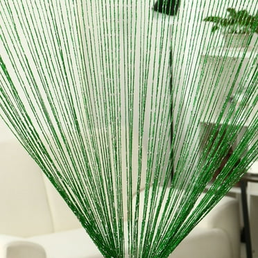 PiccoCasa Decorative String Curtain Fringe Panel, 39" x 79" Dark Green