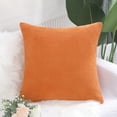 thumbnail image 1 of PiccoCasa Decorative Throw Pillow Cover Corduroy Corn Striped Cushion Cover, Orange 20" x 20", 1 of 8