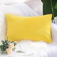 thumbnail image 1 of PiccoCasa Decorative Throw Pillow Cover Corduroy Corn Striped Cushion Cover, Yellow 12" x 18", 1 of 8