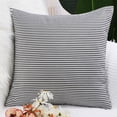 thumbnail image 1 of PiccoCasa Decorative Throw Pillow Cover Striped Cushion Case Black and White 18" x 18" 1, 1 of 9