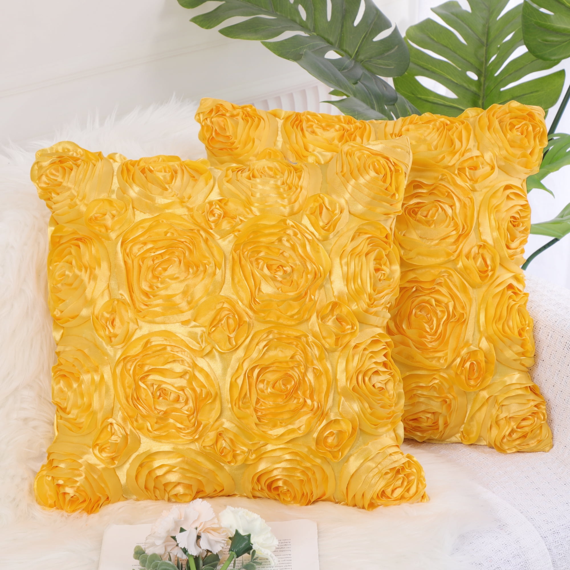 Satin throw online pillow covers