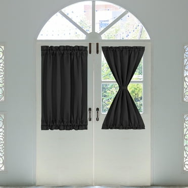 PiccoCasa Door Curtains Home Blackout Window Curtains, Black W25" x L40"