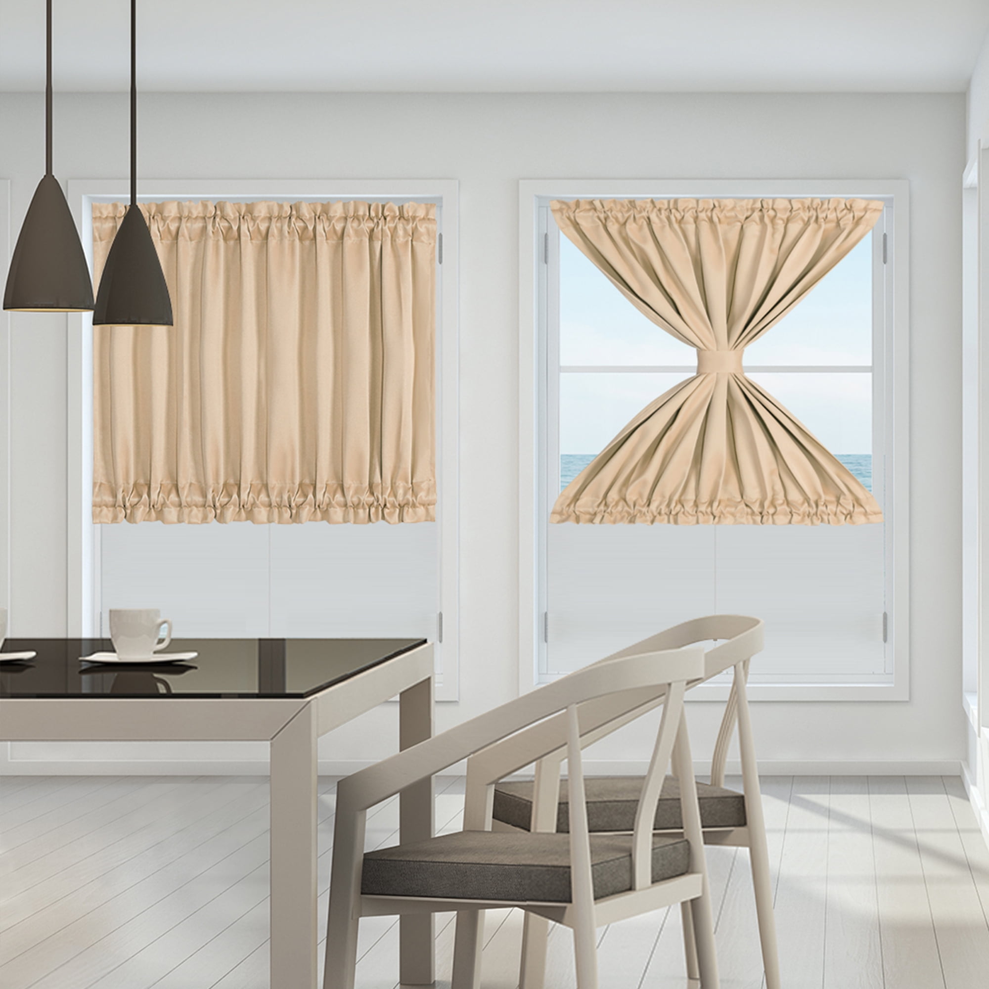 PiccoCasa 1 Panel Door Curtains Home Blackout Window Curtains, Khaki W54" x L40"