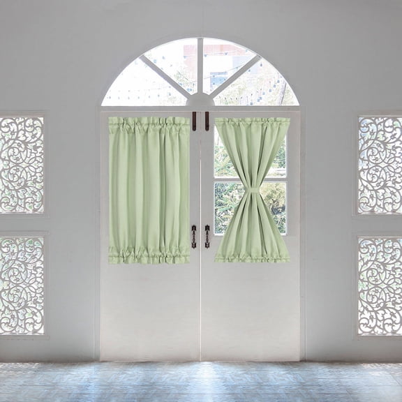 PiccoCasa 1 Panel Door Curtains Home Blackout Window Curtains, Light Green W25" x L40"