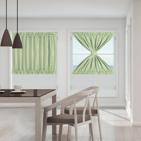 PiccoCasa 1 Panel Door Curtains Home Blackout Window Curtains, Light Green W54" x L40"