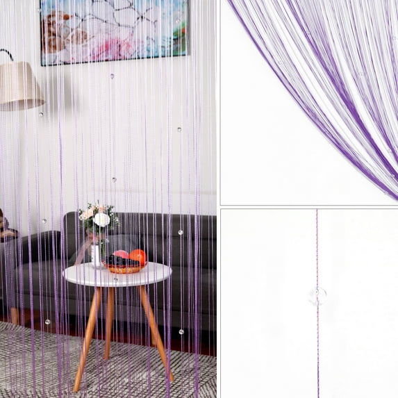 PiccoCasa Drop Beaded String Curtains Room Divider Door Window Curtain Tassel Fly Screen