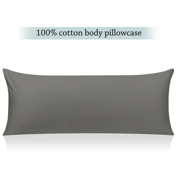 PiccoCasa Egyptian Cotton Body Pillow Case Zippered Long Pillow Cover 1 Pc Jumbo Dark Gray 20" x 72"