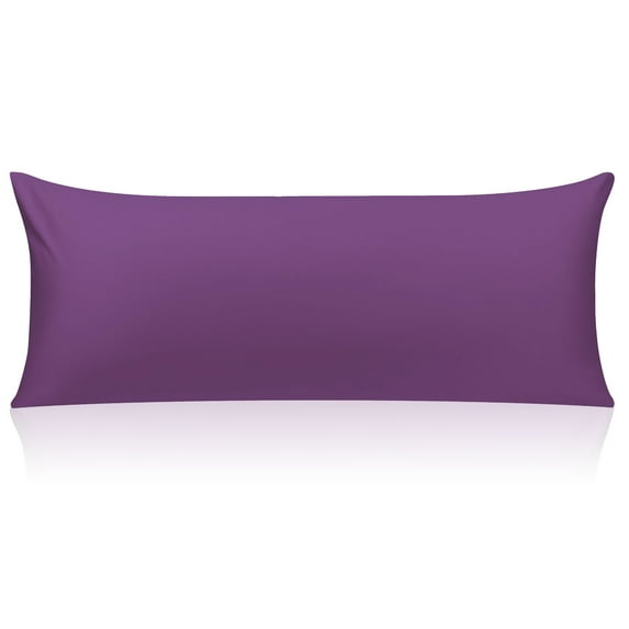 PiccoCasa Egyptian Cotton Body Pillow Case Zippered Long Pillow Cover 1 Pc Jumbo Purple 20" x 72"