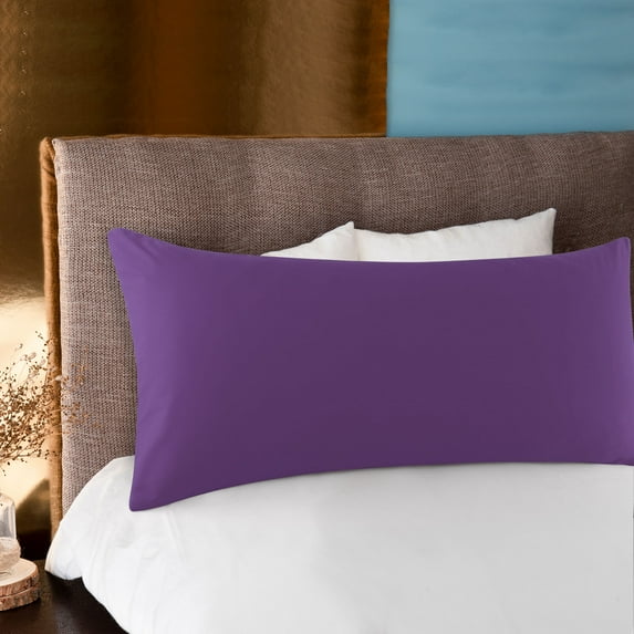 PiccoCasa Egyptian Cotton Body Pillow Case Zippered Long Pillow Cover 1 Pc Standard Purple 20" x 48"