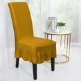 thumbnail image 1 of PiccoCasa Elastic Spandex Chair Slipcover Elegant Ruffled Seat Cover, Orange, 1 of 8