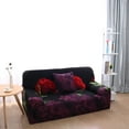 thumbnail image 1 of PiccoCasa Elastic Spandex Sofa Slipcover Rose Pattern Couch Cover, Dark Purple 88"-114", 1 of 7