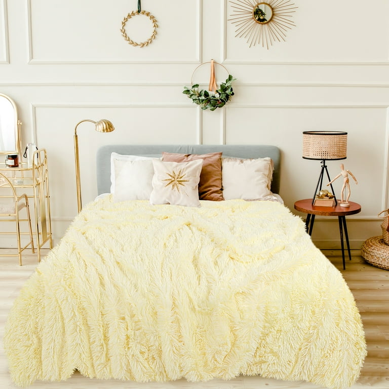 Yellow Shag Faux Fur - Cali Fabrics