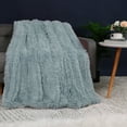 thumbnail image 1 of PiccoCasa Faux Fur Blanket Soft Warm Reversible Shaggy  Pale Gray Twin/160 x 203cm/60" x 80", 1 of 8