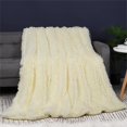 thumbnail image 1 of PiccoCasa Faux Fur Plush Blanket Throw Blanket for Couch, Pale Yellow Twin(60"x80"), 1 of 8
