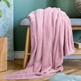 thumbnail image 1 of PiccoCasa Flannel Fleece Blanket, Microfiber Fuzzy Plush Blankets for Sofa, Pink 50" x 59", 1 of 8