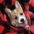 thumbnail image 1 of PiccoCasa Flannel Fleece Blanket Sofa Blankets for Couch Sofa, Scarlet and Black Pet/30"x40", 1 of 8