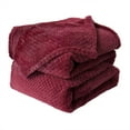 thumbnail image 1 of PiccoCasa Flannel Fleece Blanket for Sofa or Bed, Burgundy 60"x78", 1 of 6