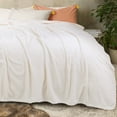 thumbnail image 1 of PiccoCasa Flannel Fleece Throw Blanket for Bed or Couch, Cream White 59" x 78", 1 of 8