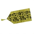 thumbnail image 1 of PiccoCasa Flower Blossom Flocked Damask Table Runner Home Decor, 76"X11", Green, 1 of 7