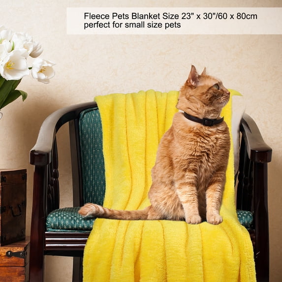 PiccoCasa Fluffy Fleece Blanket Lightweight Plush Throw Blanket for Couch Sofa Bed, Yellow Pet(30" x 40")
