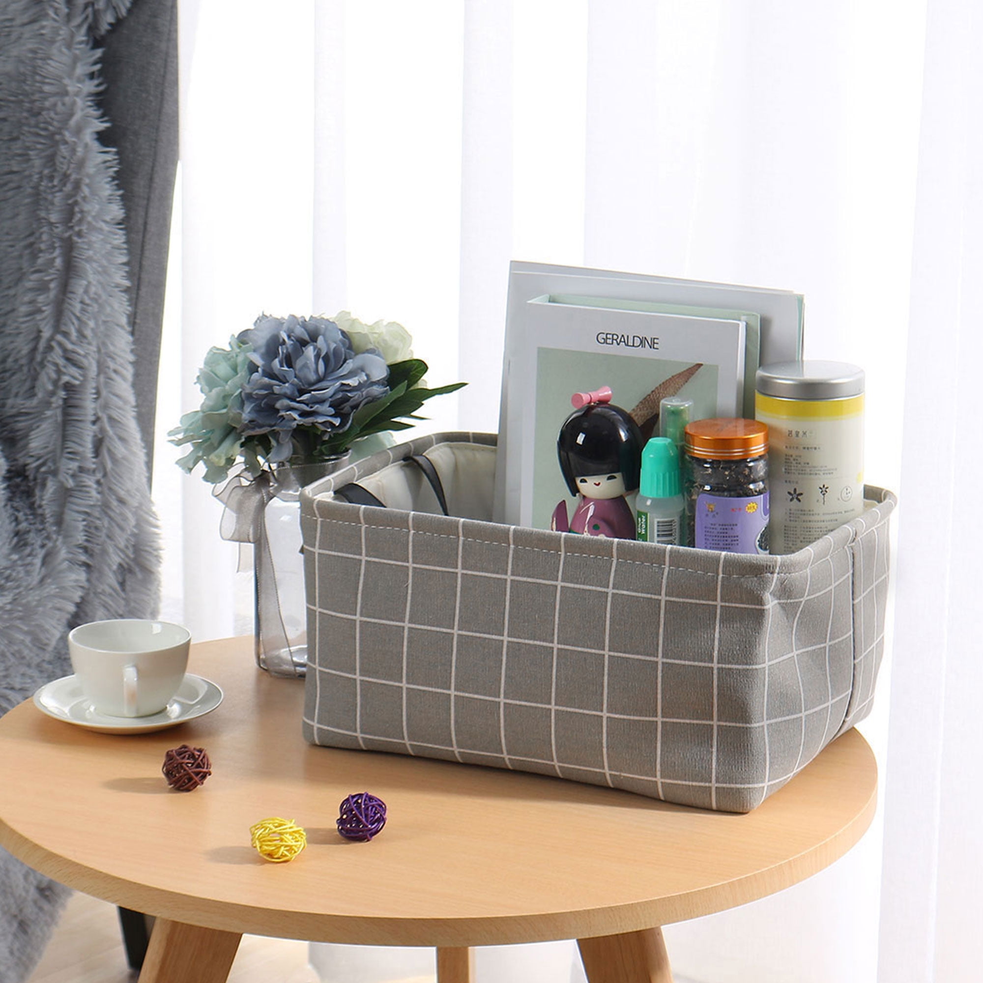 PiccoCasa Foldable Storage Basket Drawstring Closure Closet Box ...