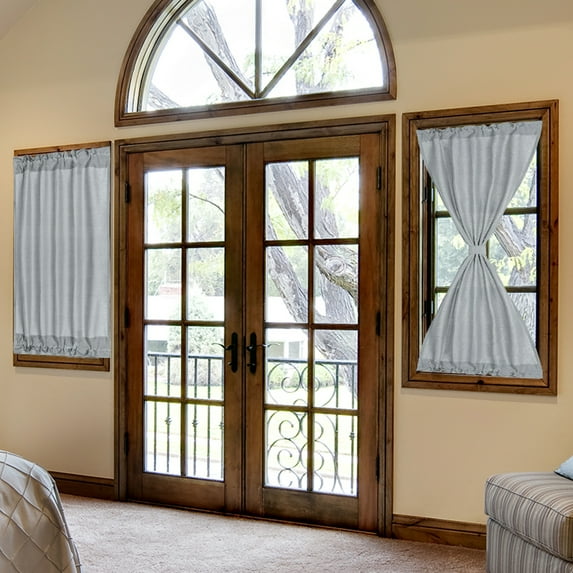 PiccoCasa French Thermal Insulated Blackout Curtain, Gray W25" x L72"