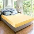 thumbnail image 1 of PiccoCasa Full Size Satin Fitted Sheet with 12" Deep Pocket, 74"x54" Golden Tone, 1 of 8