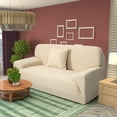 thumbnail image 1 of PiccoCasa Jacquard Sofa Covers 1-Piece 2 Seater Slipcover Furniture Protector #Beige 53"- 67", 1 of 7