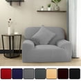 thumbnail image 1 of PiccoCasa Jacquard Sofa Slipcover Strech Thick 1 Seater Couch Cover, Gray, 1 of 6