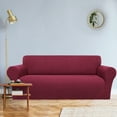 thumbnail image 1 of PiccoCasa Jacquard Stretch Sofa Slipcover Non Skid Couch Cover Burgundy Large, 1 of 7