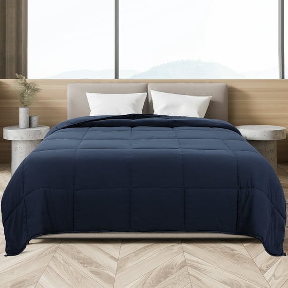 PiccoCasa King Quilt Soft Lightweight Down Adult Comforter Navy Blue