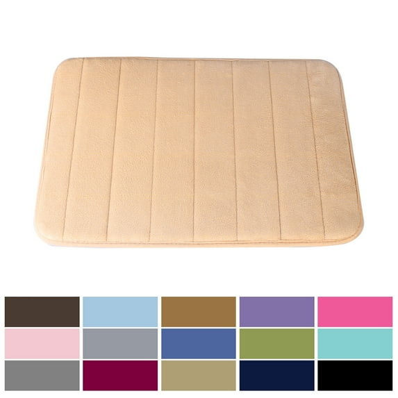 PiccoCasa Kitchen Rugs Soft Memory Foam Bath Mat Non Slip Kitchen Mat, Beige 24" x 16"