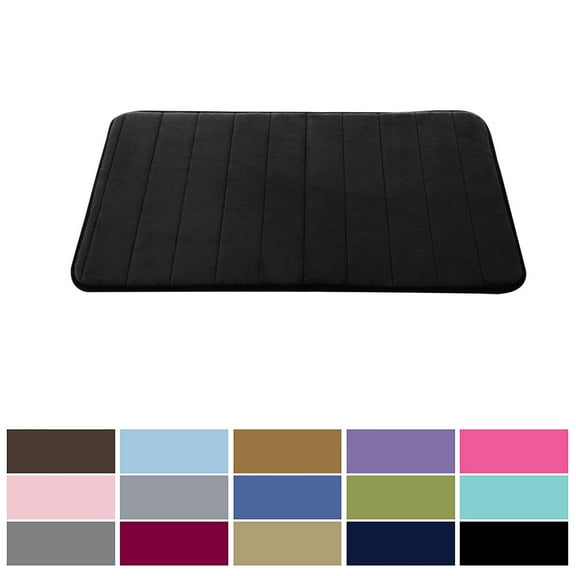 PiccoCasa Kitchen Rugs Soft Memory Foam Bath Mat Non Slip Kitchen Mat, Black 32" x 20"