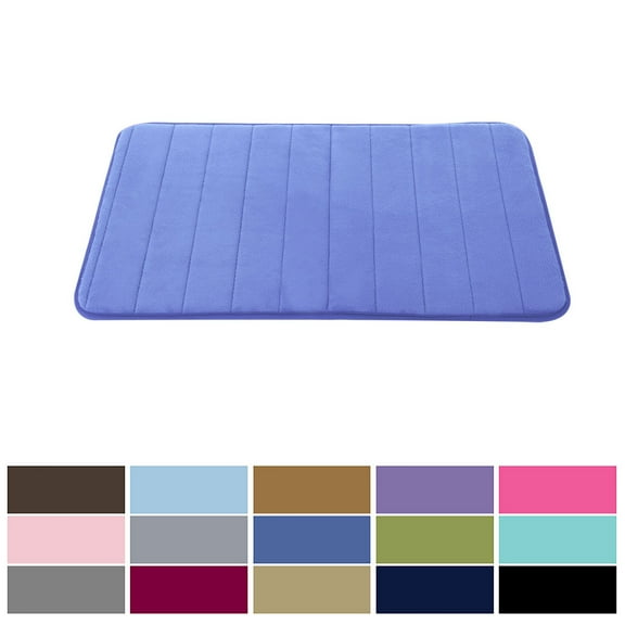 PiccoCasa Kitchen Rugs Soft Memory Foam Bath Mat Non Slip Kitchen Mat, Blue 32" x 20"