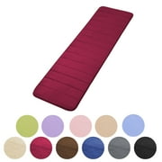 PiccoCasa Kitchen Rugs Soft Memory Foam Bath Mat Non Slip Kitchen Mat, Burgundy 63" x 24"