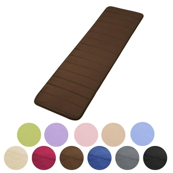 PiccoCasa Kitchen Rugs Soft Memory Foam Bath Mat Non Slip Kitchen Mat, Coffee Color 47" x 16"